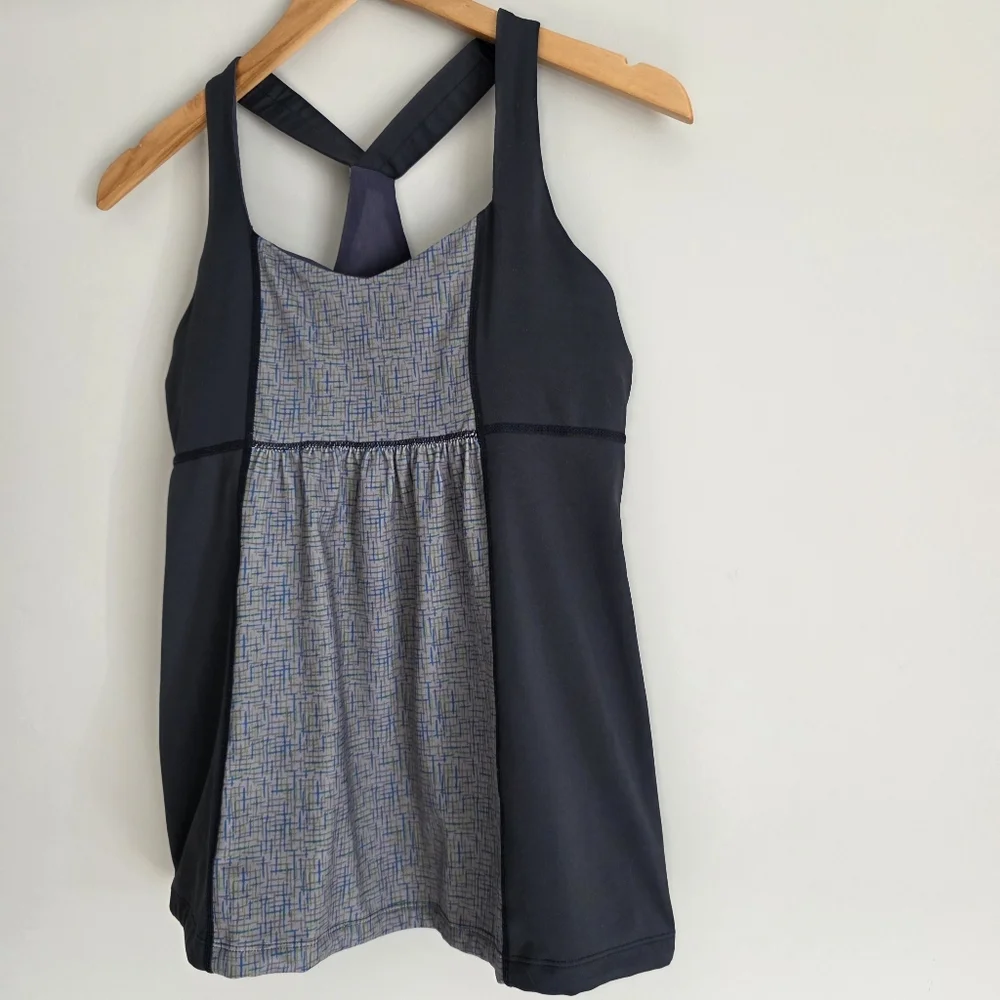 Athletic Athleisure Yoga Top Blue Grey Size Large - Picture 7 of 14